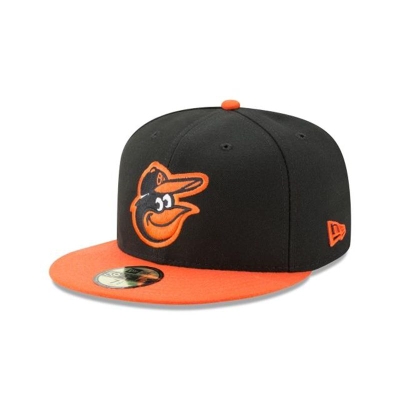 Black Baltimore Orioles Hat - New Era MLB Authentic Collection 59FIFTY Fitted Caps USA7538029